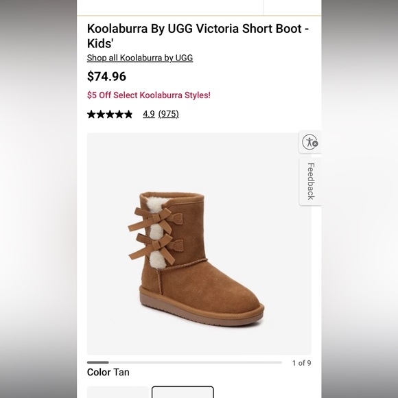 Koolaburra by UGG Brown Suede Victoria Boots girls 12 - Picture 8 of 8